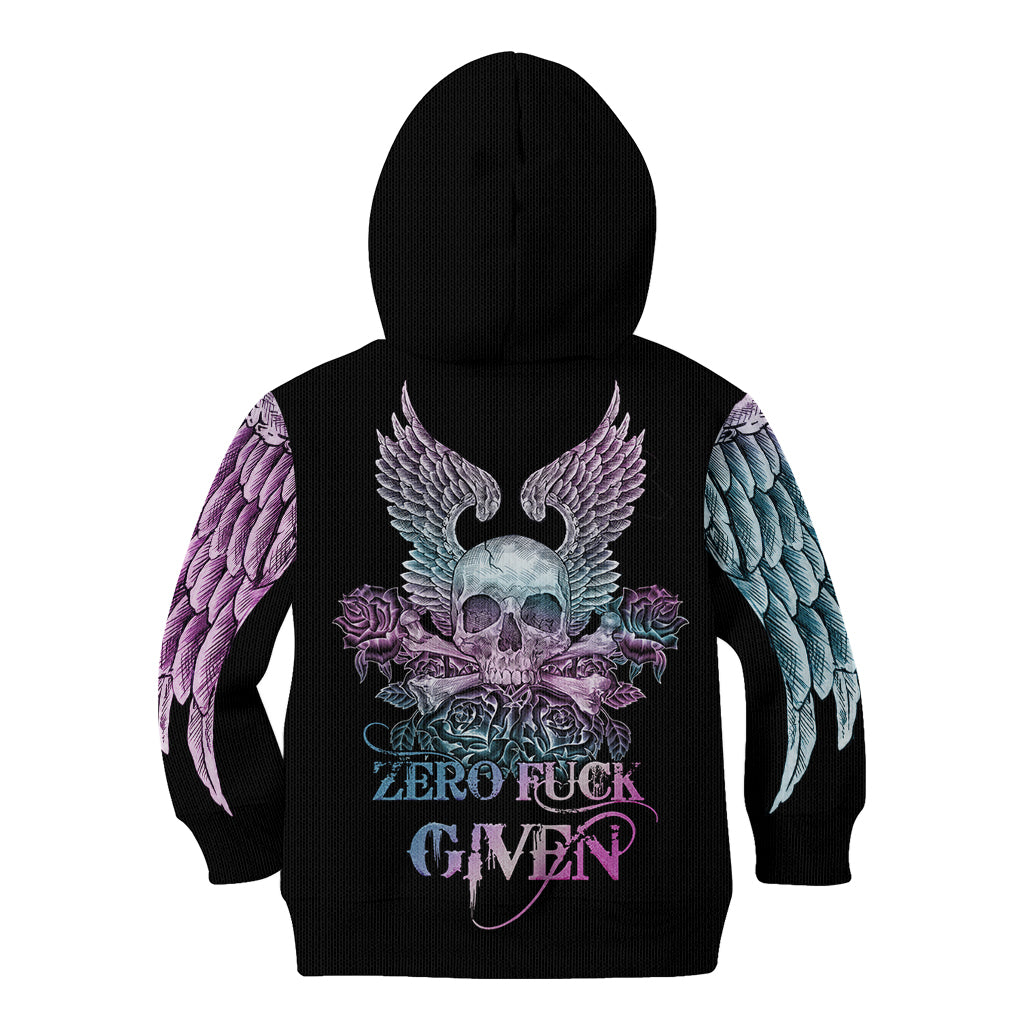 skull-wings-roses-zero-fuck-given-kid-hoodie