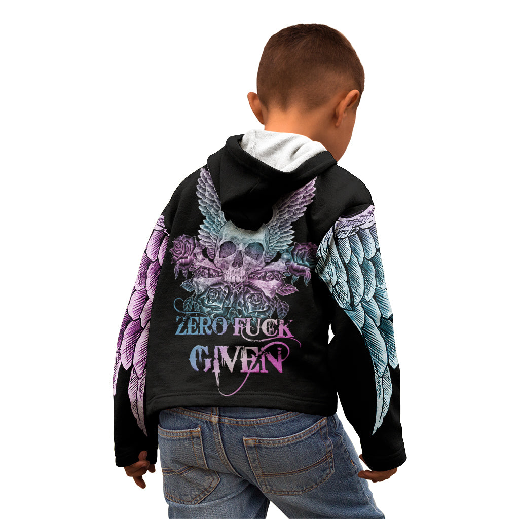 skull-wings-roses-zero-fuck-given-kid-hoodie