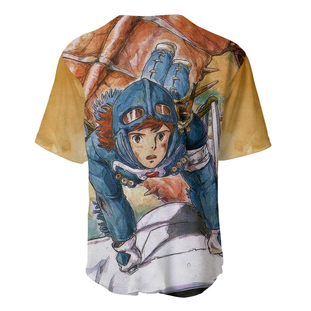 Trippy Nausicaa of the Valley of the Wind Studio Ghibli Baseball Jersey Trippy Style