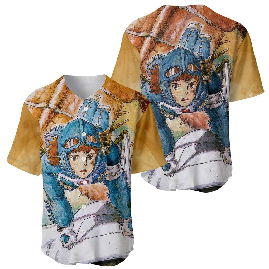 Trippy Nausicaa of the Valley of the Wind Studio Ghibli Baseball Jersey Trippy Style