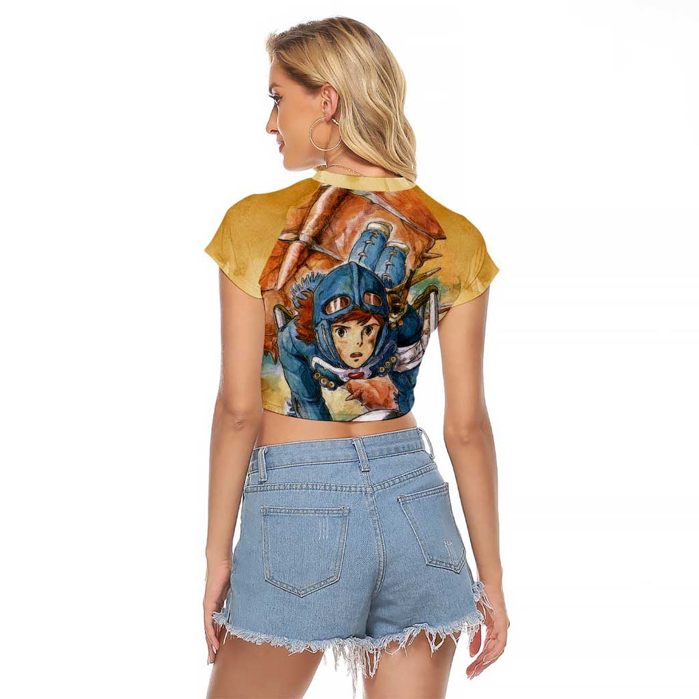 Trippy Nausicaa of the Valley of the Wind Studio Ghibli Raglan Cropped T Shirt Trippy Style