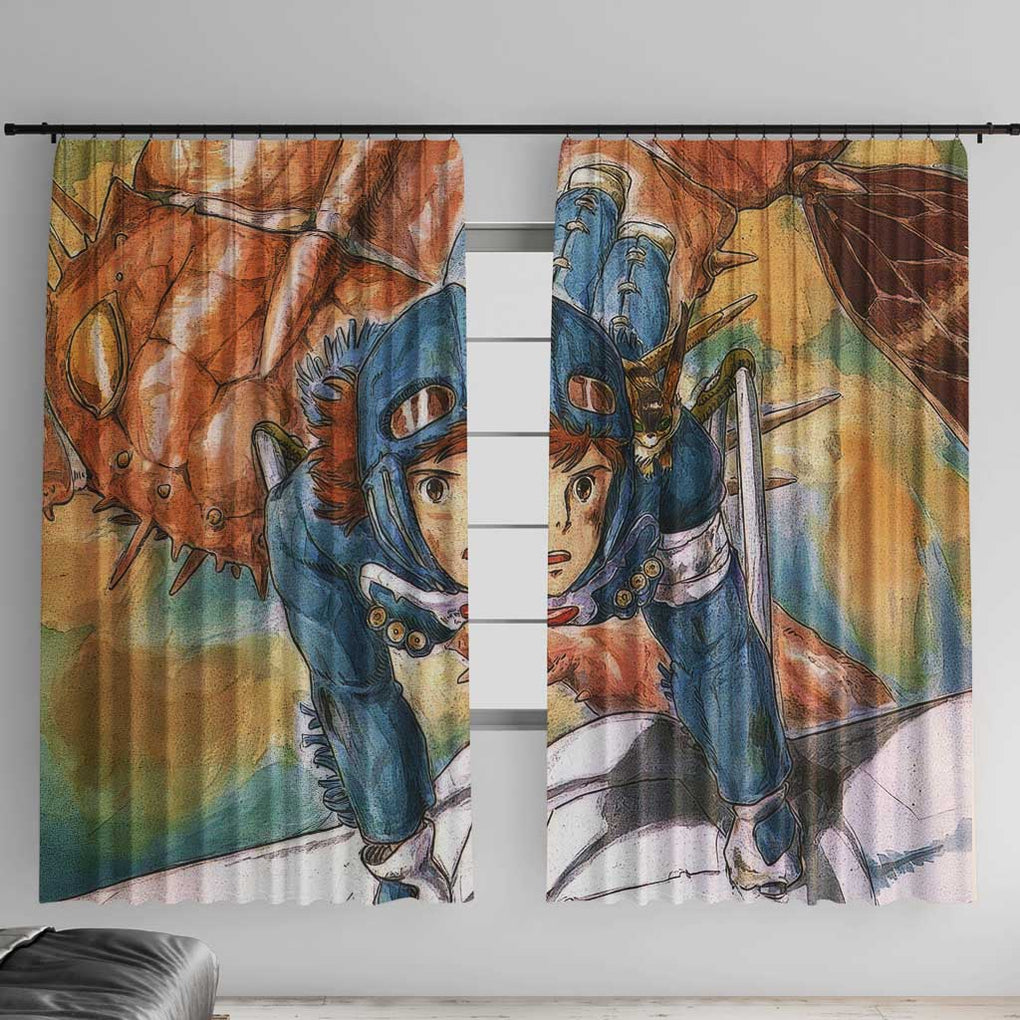 Trippy Nausicaa of the Valley of the Wind Studio Ghibli Window Curtain Trippy Style