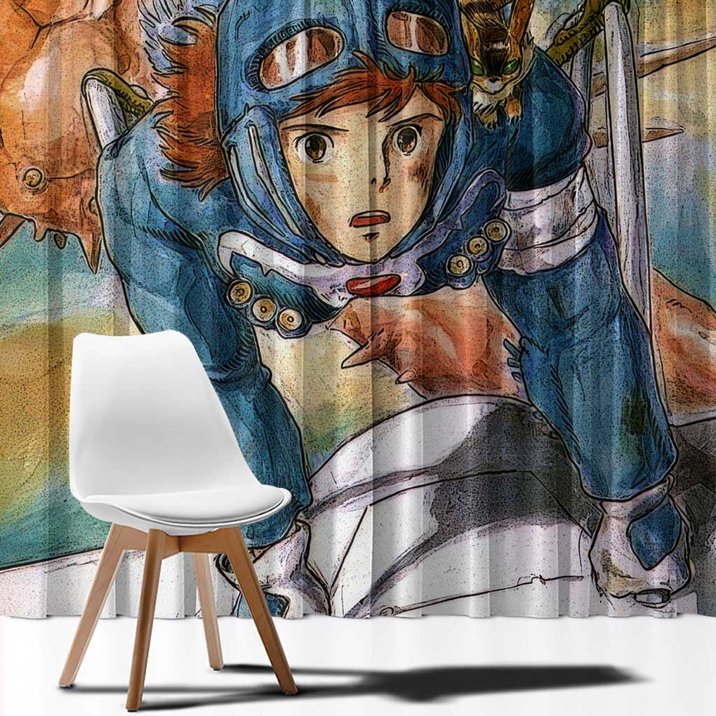 Trippy Nausicaa of the Valley of the Wind Studio Ghibli Window Curtain Trippy Style