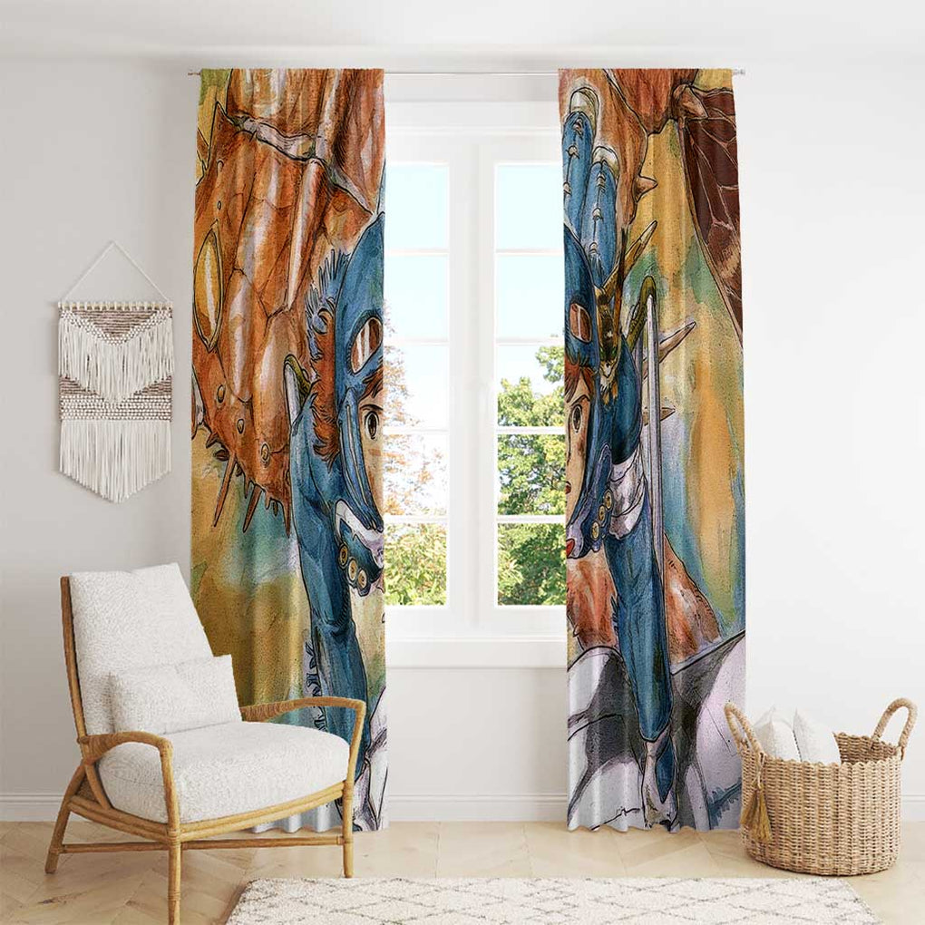 Trippy Nausicaa of the Valley of the Wind Studio Ghibli Window Curtain Trippy Style