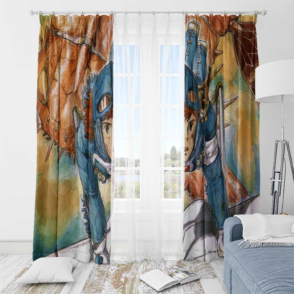 Trippy Nausicaa of the Valley of the Wind Studio Ghibli Window Curtain Trippy Style