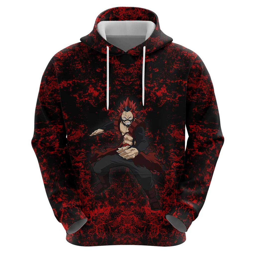 Red Riot Eijiro My Hero Academia Hoodie Blood Grunge Style