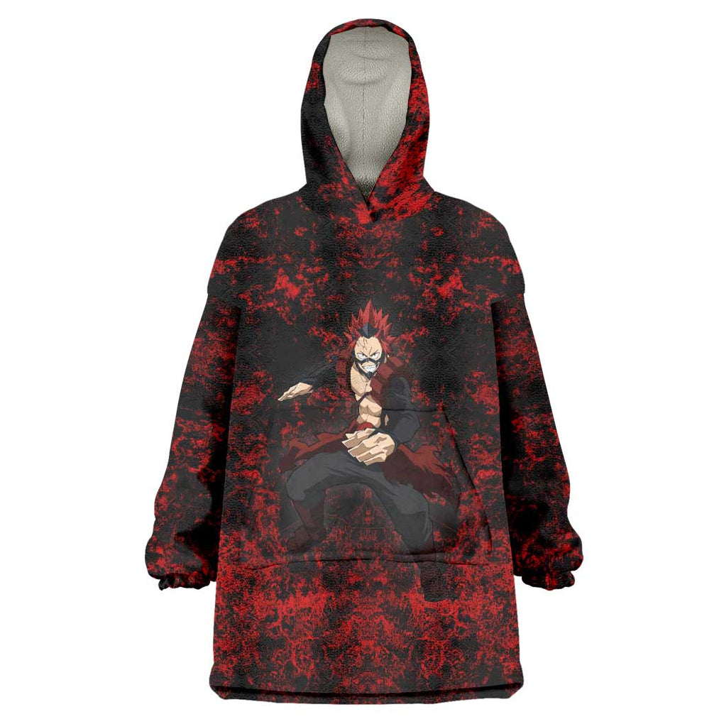 Red Riot Eijiro My Hero Academia Wearable Blanket Hoodie Blood Grunge Style