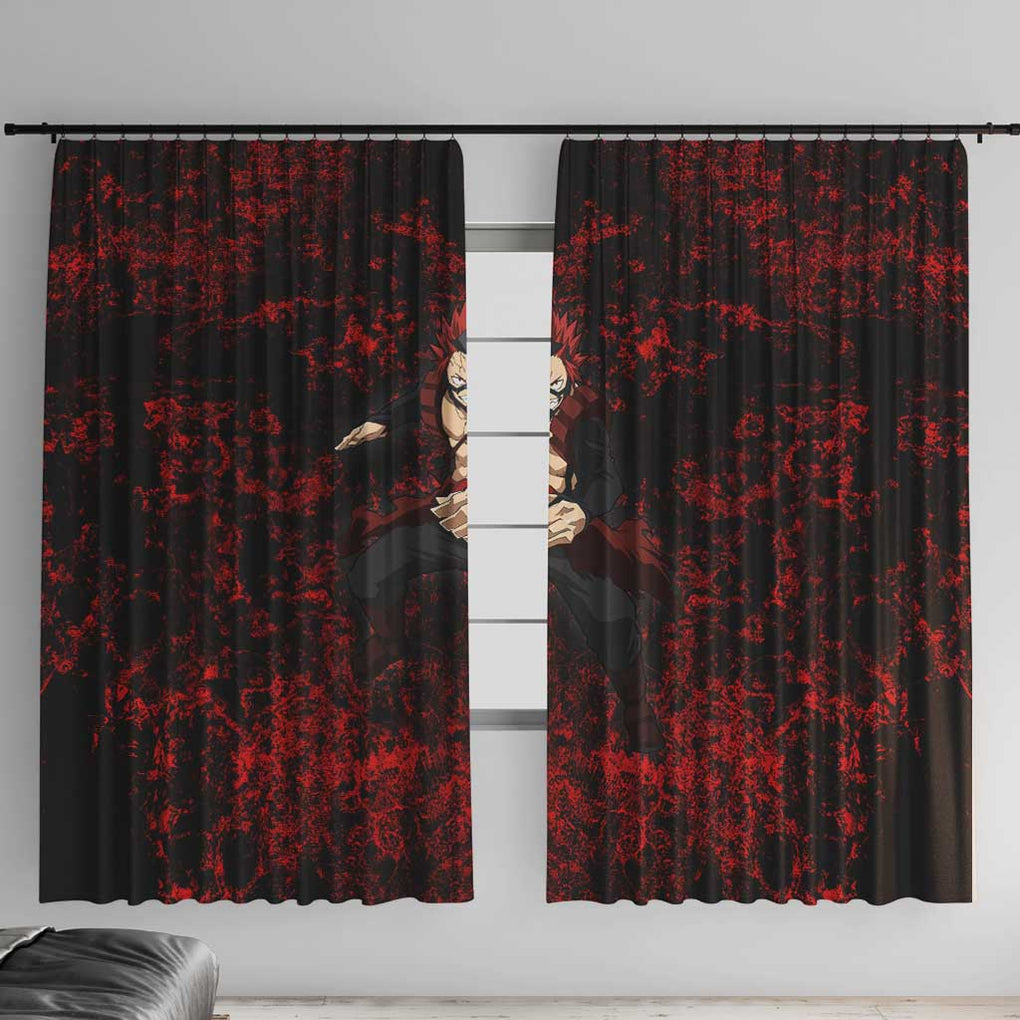 Red Riot Eijiro My Hero Academia Window Curtain Blood Grunge Style