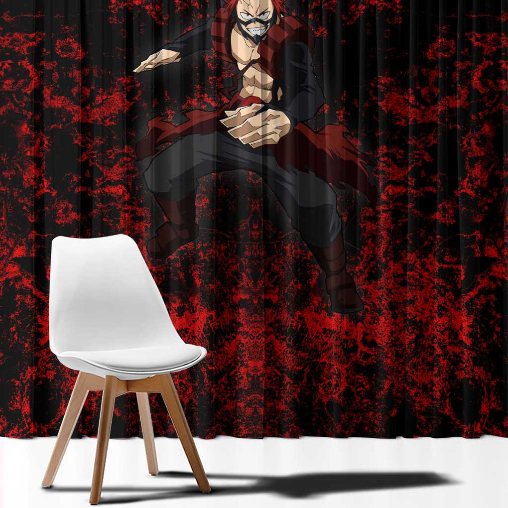 Red Riot Eijiro My Hero Academia Window Curtain Blood Grunge Style