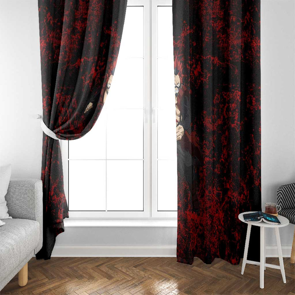 Red Riot Eijiro My Hero Academia Window Curtain Blood Grunge Style