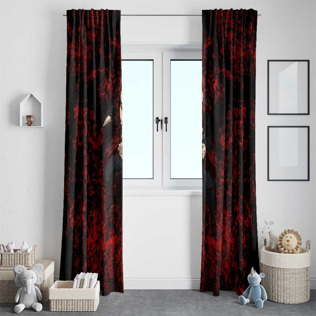 Red Riot Eijiro My Hero Academia Window Curtain Blood Grunge Style