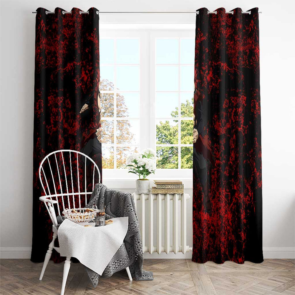 Red Riot Eijiro My Hero Academia Window Curtain Blood Grunge Style