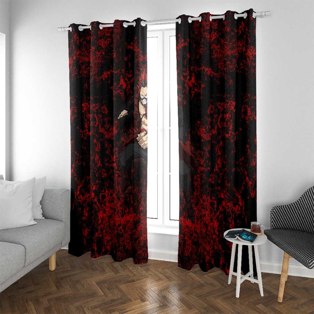 Red Riot Eijiro My Hero Academia Window Curtain Blood Grunge Style