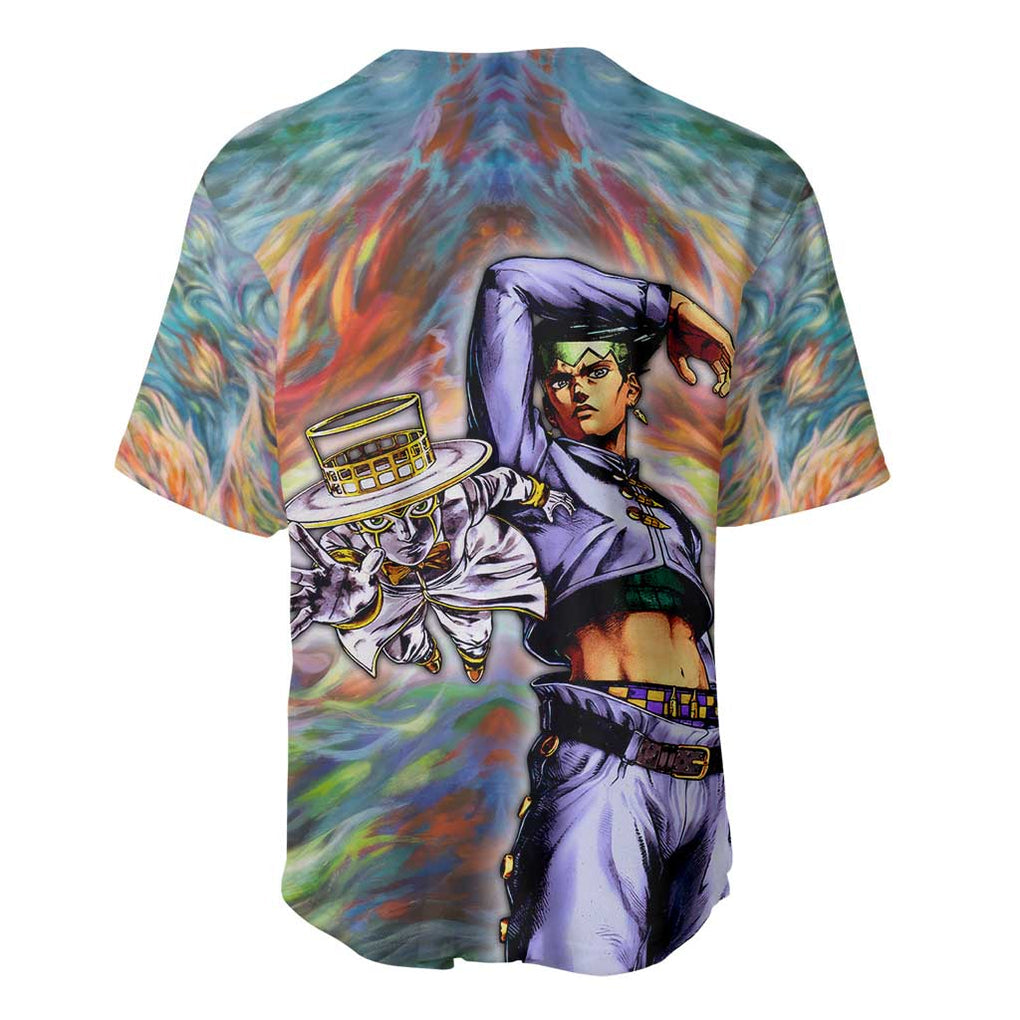 Trippy Rohan Kishibe Heaven’s Door Jojo’s Bizarre Baseball Jersey Trippy Style