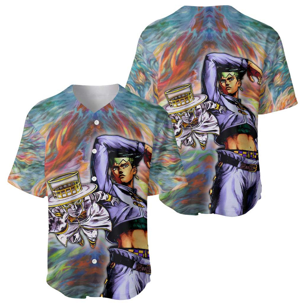 Trippy Rohan Kishibe Heaven’s Door Jojo’s Bizarre Baseball Jersey Trippy Style