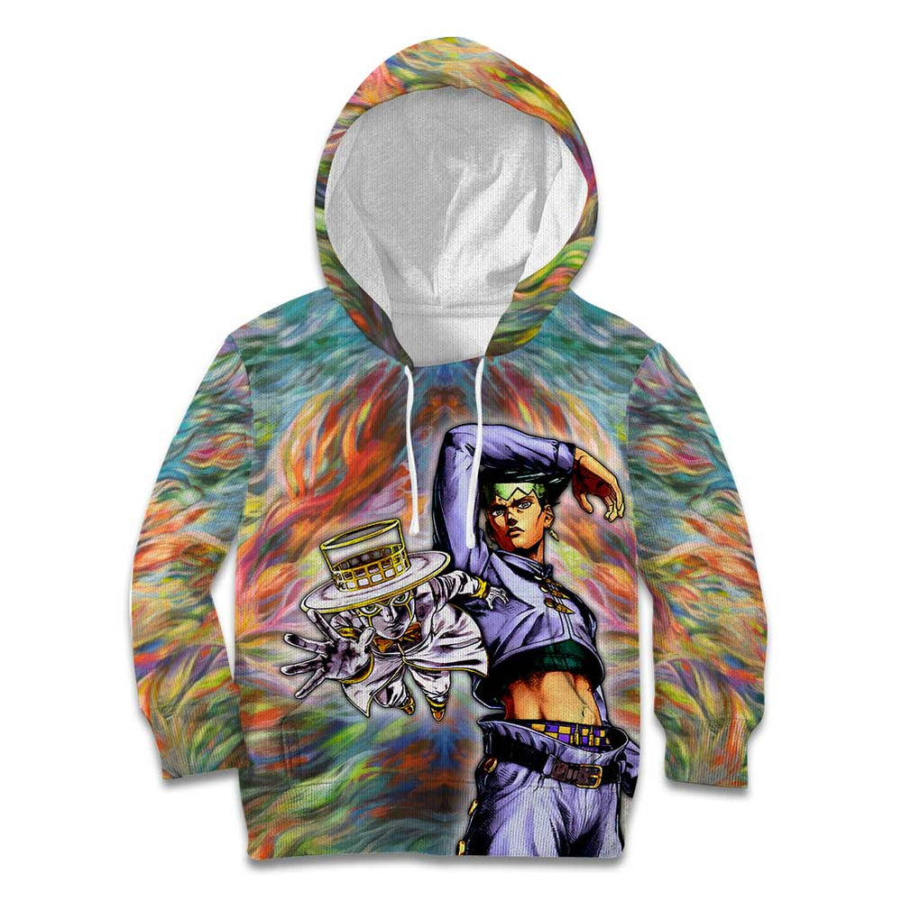 Trippy Rohan Kishibe Heaven’s Door Jojo’s Bizarre Kid Hoodie Trippy Style