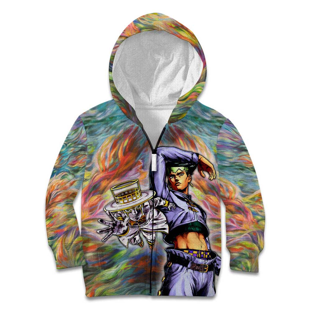Trippy Rohan Kishibe Heaven’s Door Jojo’s Bizarre Kid Hoodie Trippy Style