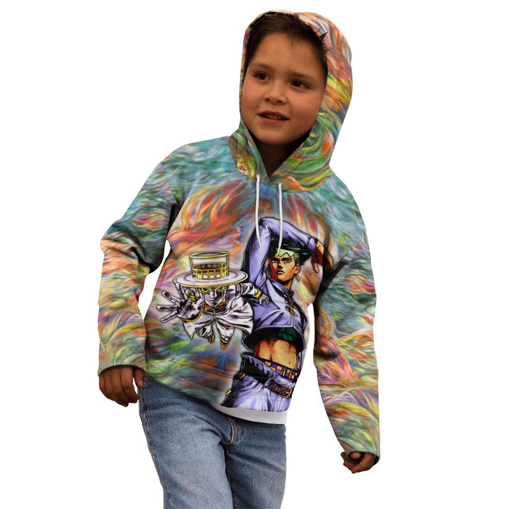 Trippy Rohan Kishibe Heaven’s Door Jojo’s Bizarre Kid Hoodie Trippy Style