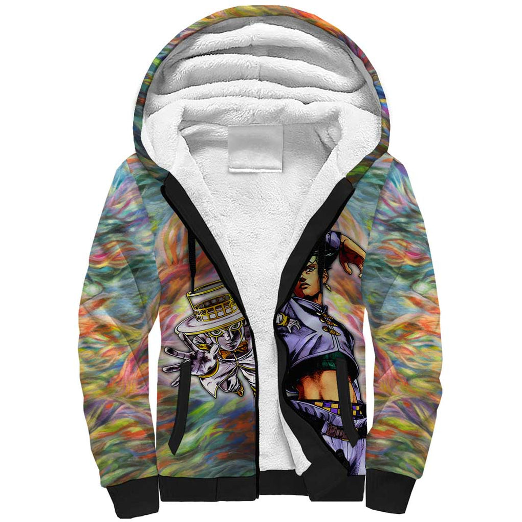 Trippy Rohan Kishibe Heaven’s Door Jojo’s Bizarre Sherpa Hoodie Trippy Style