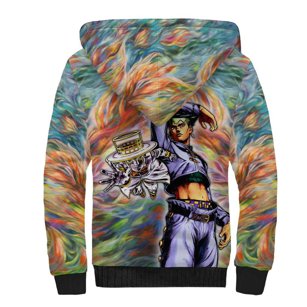 Trippy Rohan Kishibe Heaven’s Door Jojo’s Bizarre Sherpa Hoodie Trippy Style