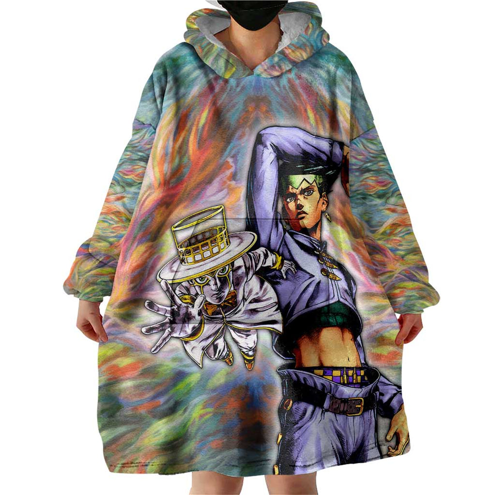Trippy Rohan Kishibe Heaven’s Door Jojo’s Bizarre Wearable Blanket Hoodie Trippy Style