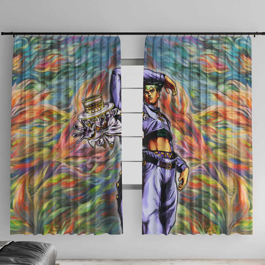 Trippy Rohan Kishibe Heaven’s Door Jojo’s Bizarre Window Curtain Trippy Style