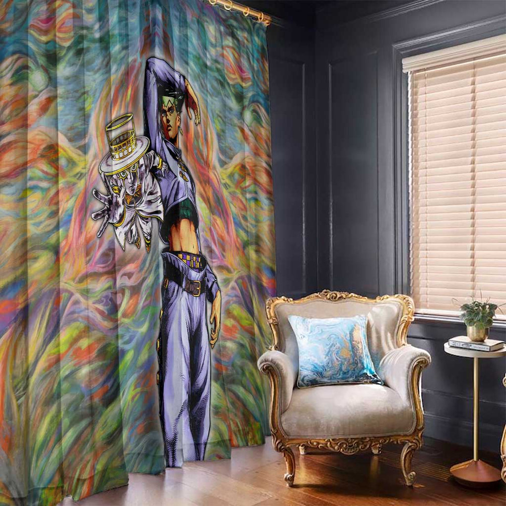 Trippy Rohan Kishibe Heaven’s Door Jojo’s Bizarre Window Curtain Trippy Style