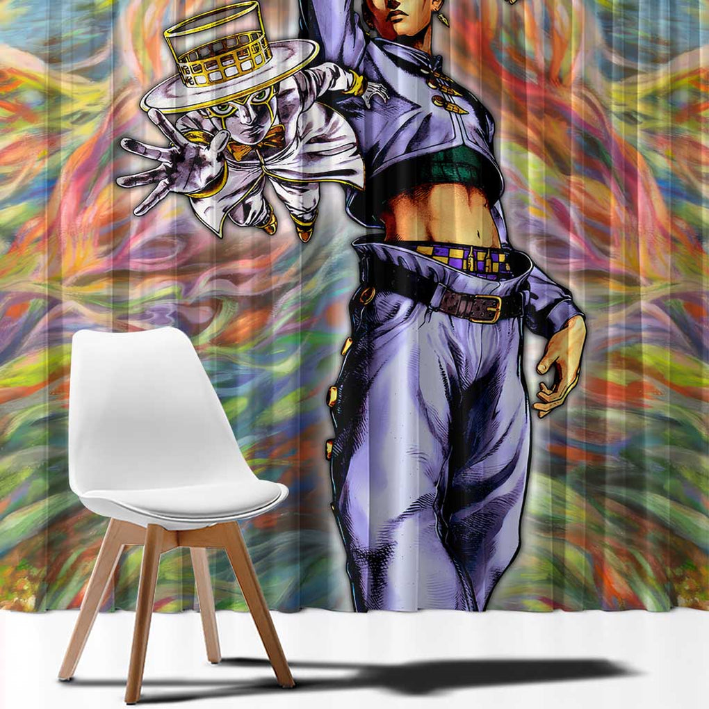 Trippy Rohan Kishibe Heaven’s Door Jojo’s Bizarre Window Curtain Trippy Style