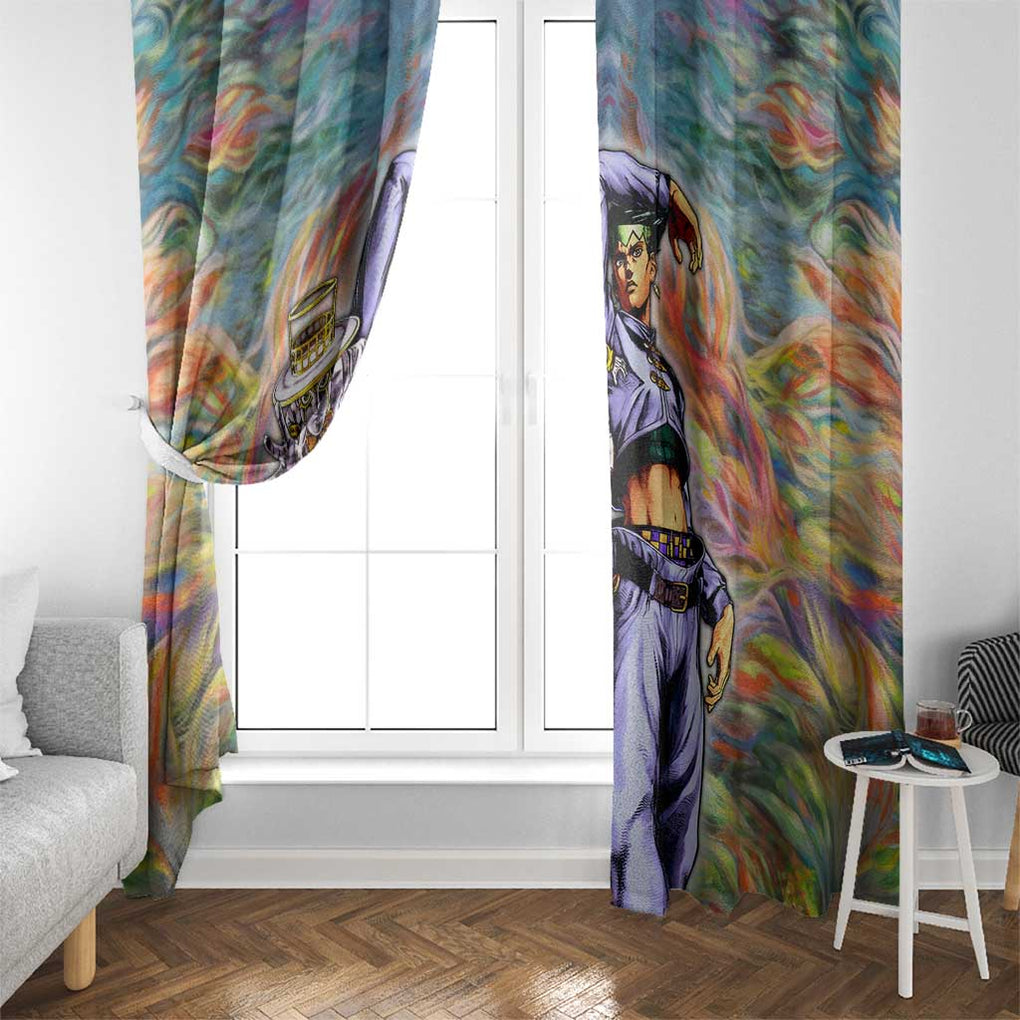 Trippy Rohan Kishibe Heaven’s Door Jojo’s Bizarre Window Curtain Trippy Style