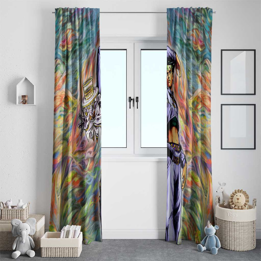 Trippy Rohan Kishibe Heaven’s Door Jojo’s Bizarre Window Curtain Trippy Style