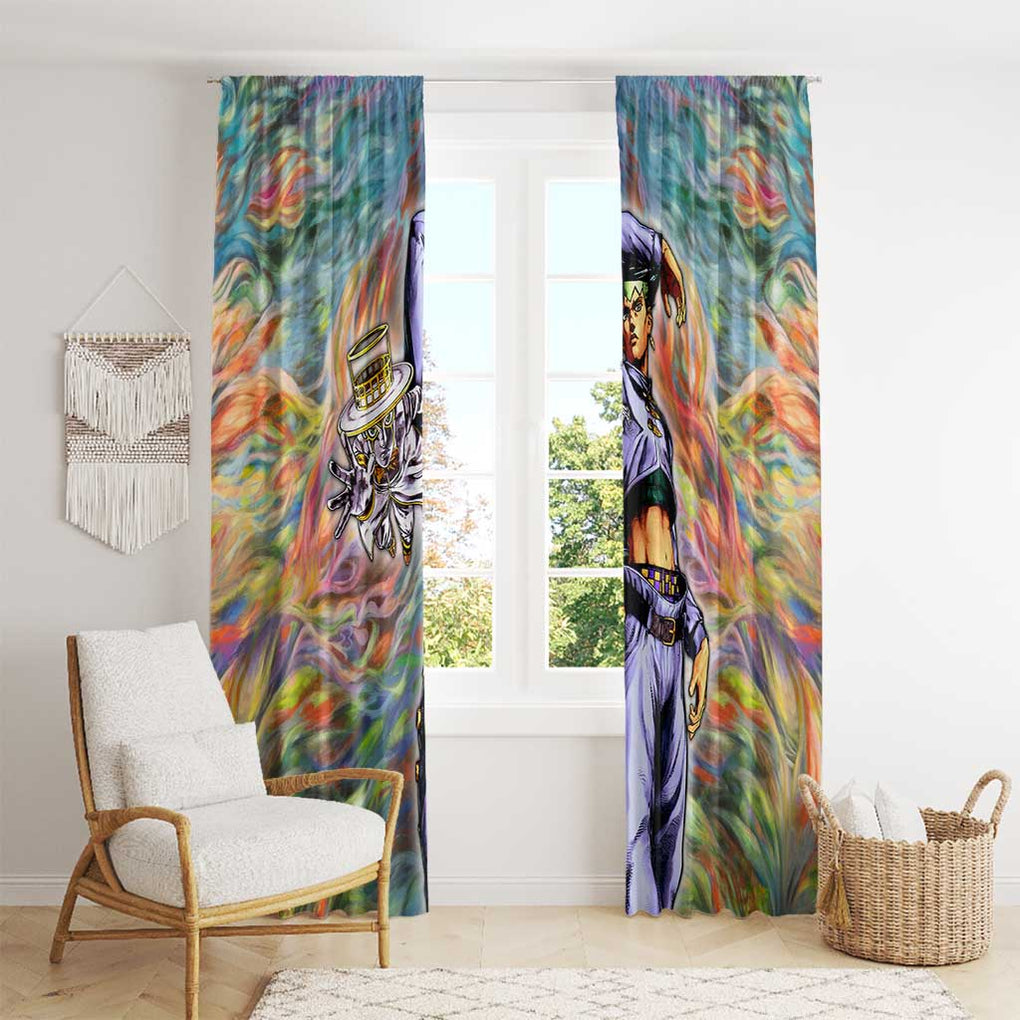 Trippy Rohan Kishibe Heaven’s Door Jojo’s Bizarre Window Curtain Trippy Style