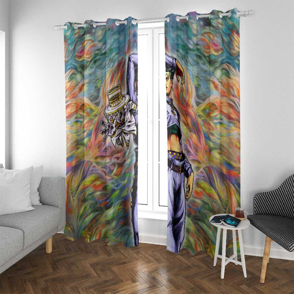 Trippy Rohan Kishibe Heaven’s Door Jojo’s Bizarre Window Curtain Trippy Style
