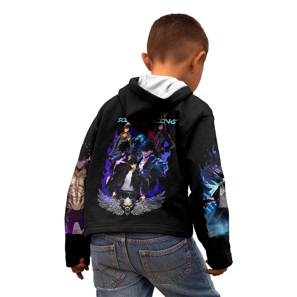 Sung Jin Woo V2 Solo Leveling Kid Hoodie Anime Style