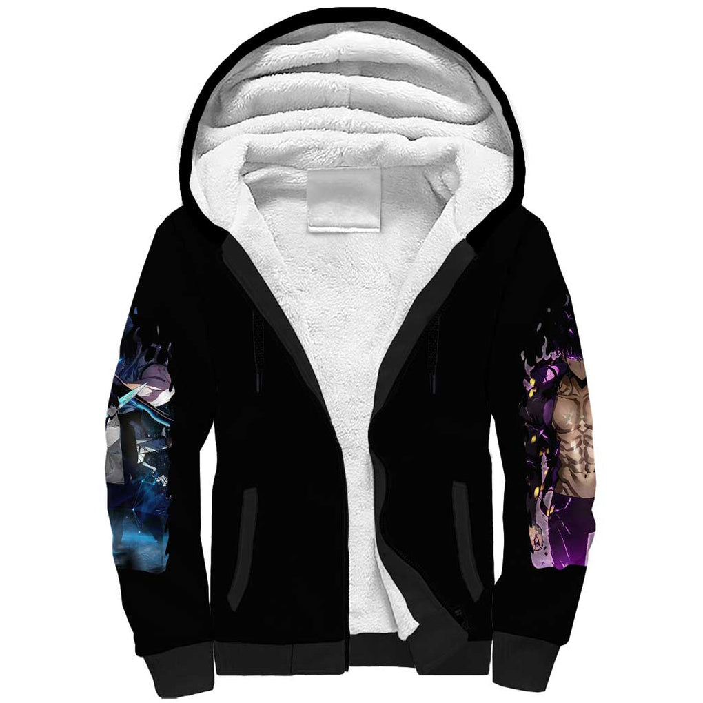 Sung Jin Woo V2 Solo Leveling Sherpa Hoodie Anime Style