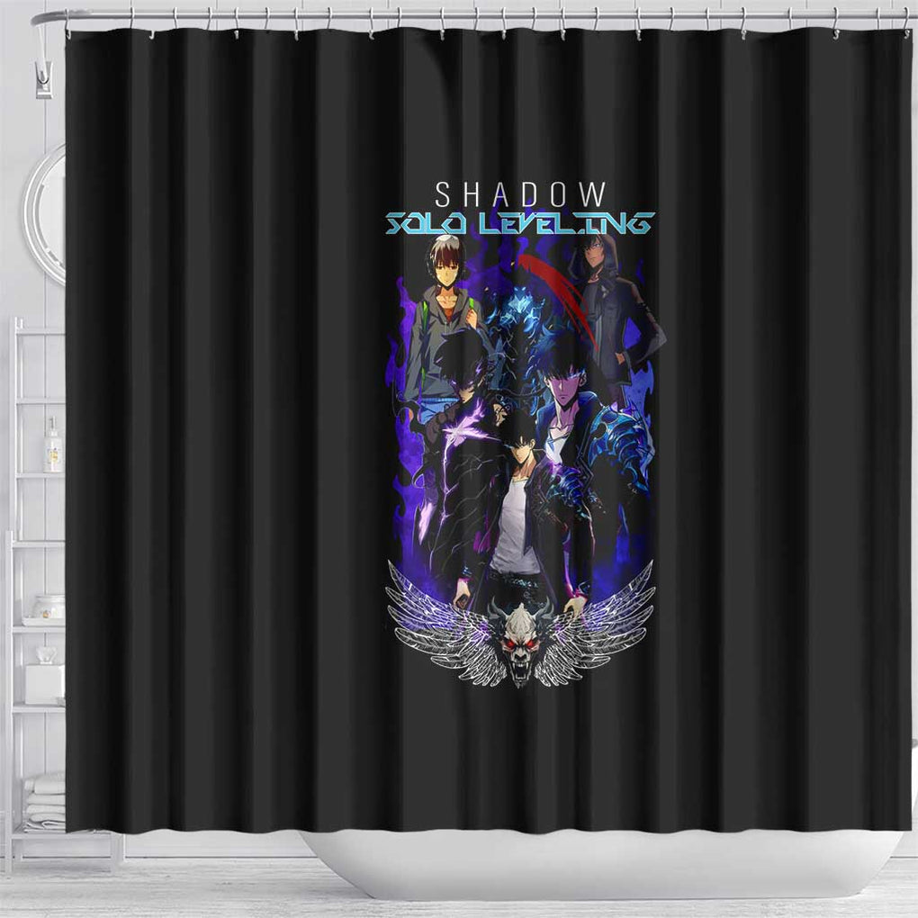 Sung Jin Woo V2 Solo Leveling Shower Curtain Anime Style
