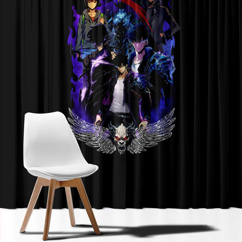 Sung Jin Woo V2 Solo Leveling Window Curtain Anime Style