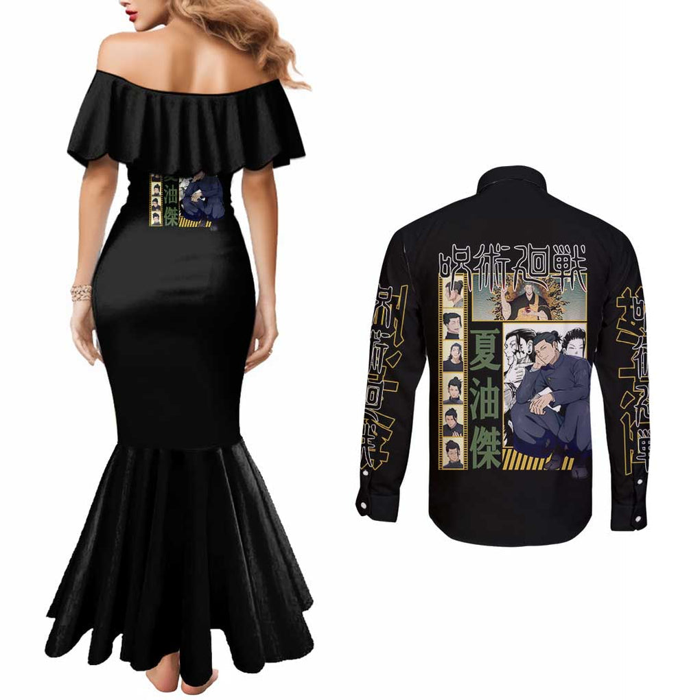 Suguru Geto Jujutsu Kaisen Couples Matching Mermaid Dress and Long Sleeve Button Shirt Japan Anime Style