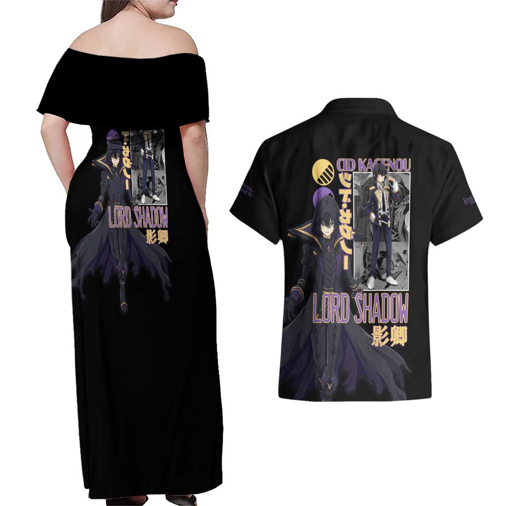 Cid Kageno The Eminence in Shadow Couples Matching Off Shoulder Maxi Dress and Hawaiian Shirt Anime Style