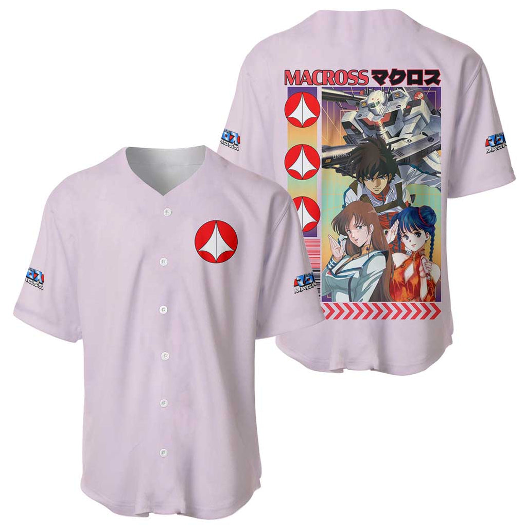 Super Dimension Fortress Macross Baseball Jersey Anime Style