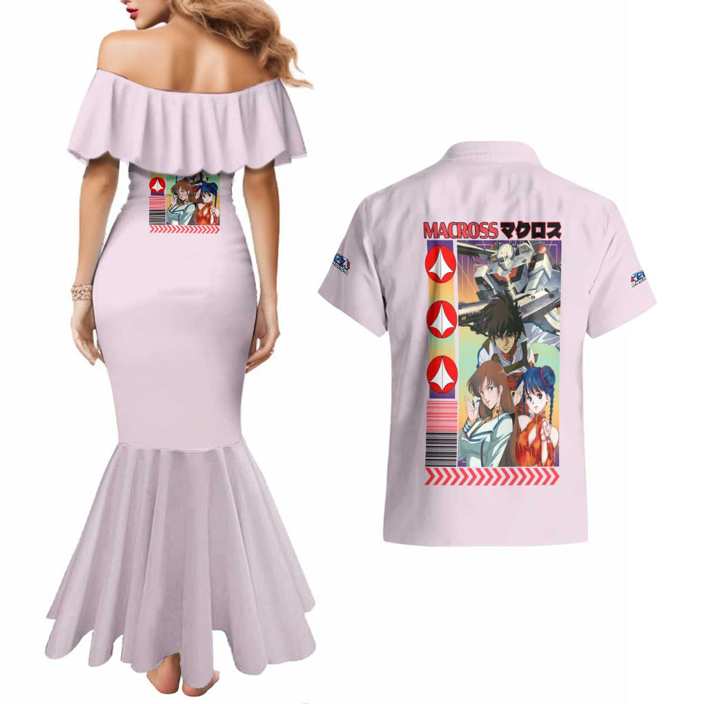 Super Dimension Fortress Macross Couples Matching Mermaid Dress and Hawaiian Shirt Anime Style