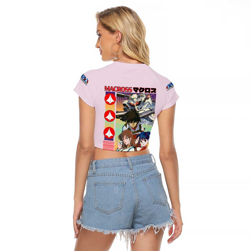 Super Dimension Fortress Macross Raglan Cropped T Shirt Anime Style