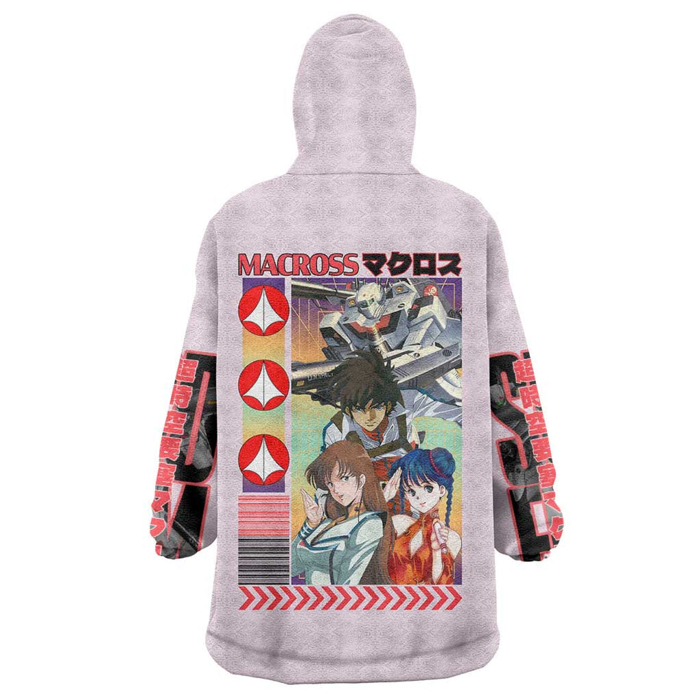 Super Dimension Fortress Macross Wearable Blanket Hoodie Anime Style