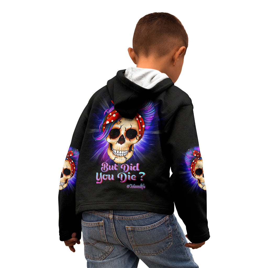 but-did-you-die-mom-life-purple-messy-bun-kid-hoodie