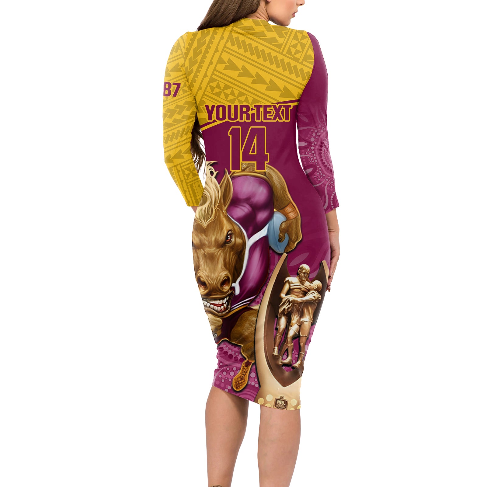 warning-kinda-crazy-messy-bun-skull-long-sleeve-bodycon-dress