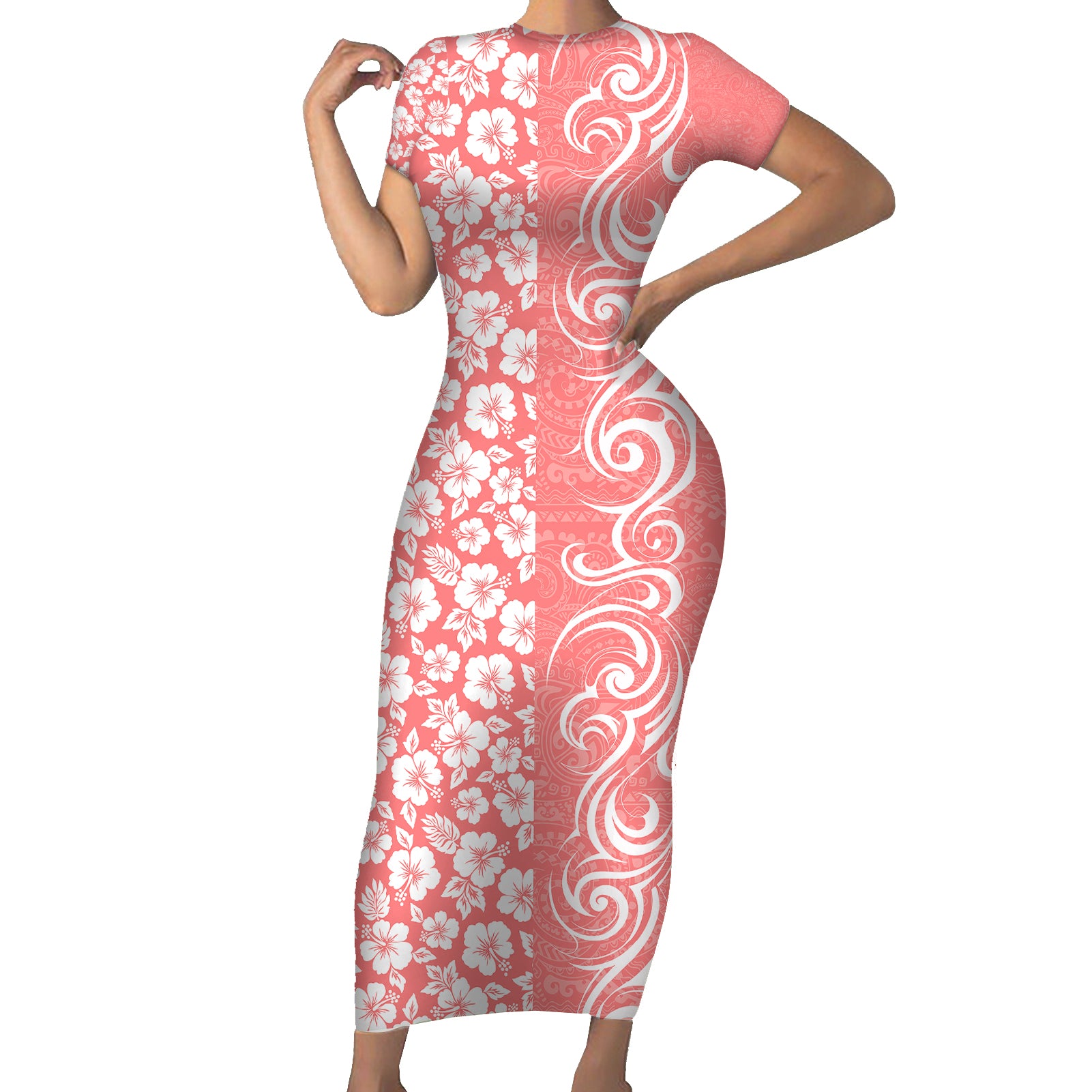 warning-kinda-crazy-messy-bun-skull-short-sleeve-bodycon-dress
