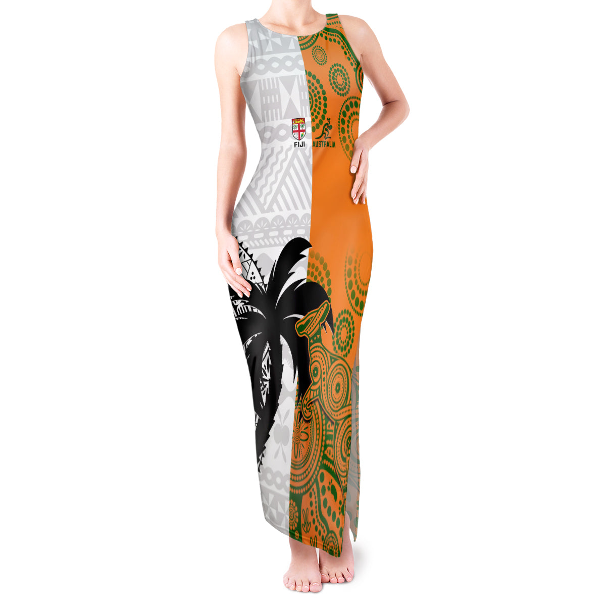warning-kinda-crazy-messy-bun-skull-tank-maxi-dress