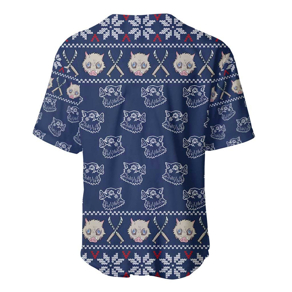 Inosuke - Demon Slayer Baseball Jersey Anime Mix Christmas Style