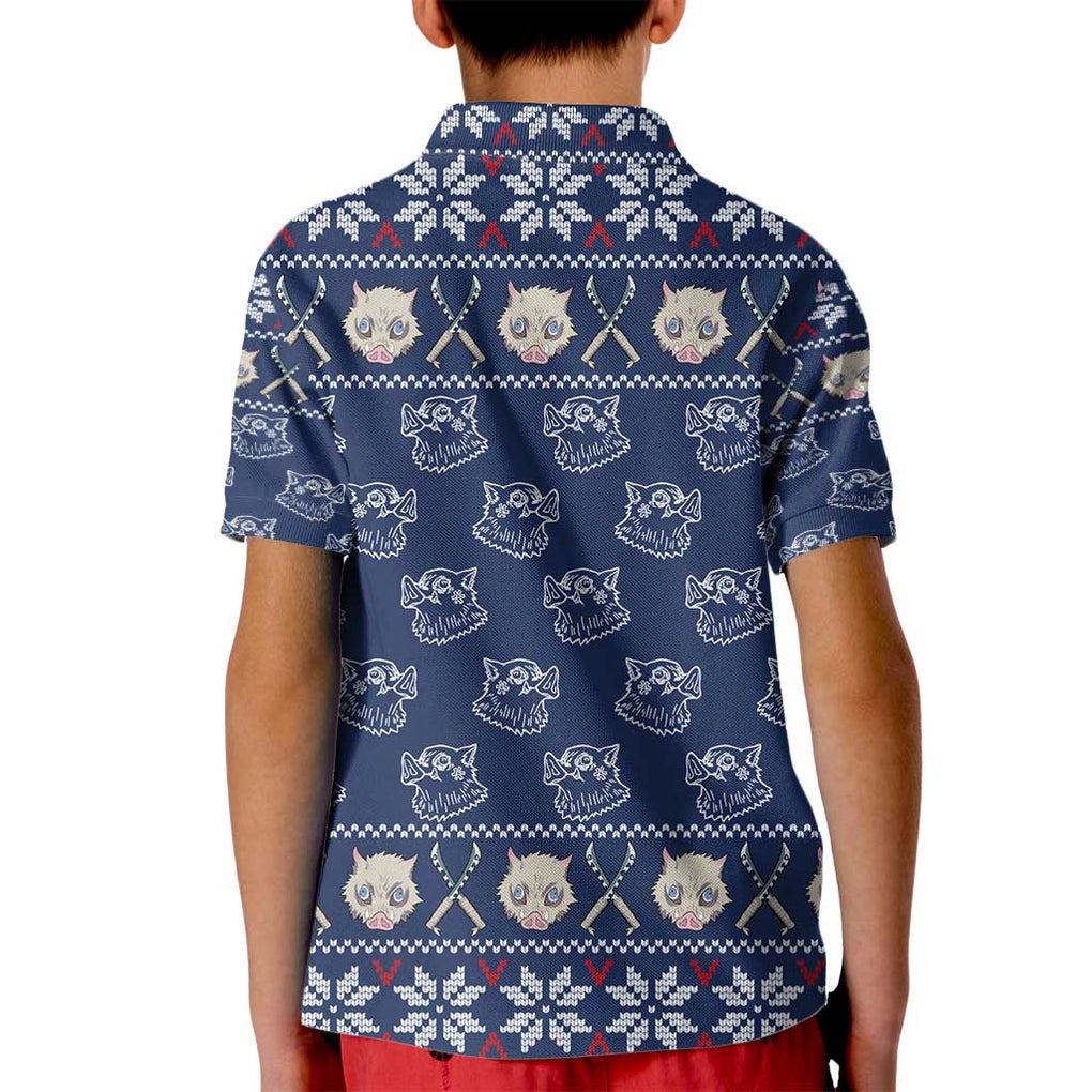 Inosuke - Demon Slayer Kid Polo Shirt Anime Mix Christmas Style