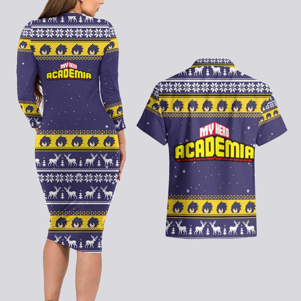 Suneater - My Hero Academia Couples Matching Long Sleeve Bodycon Dress and Hawaiian Shirt Anime Mix Christmas Style