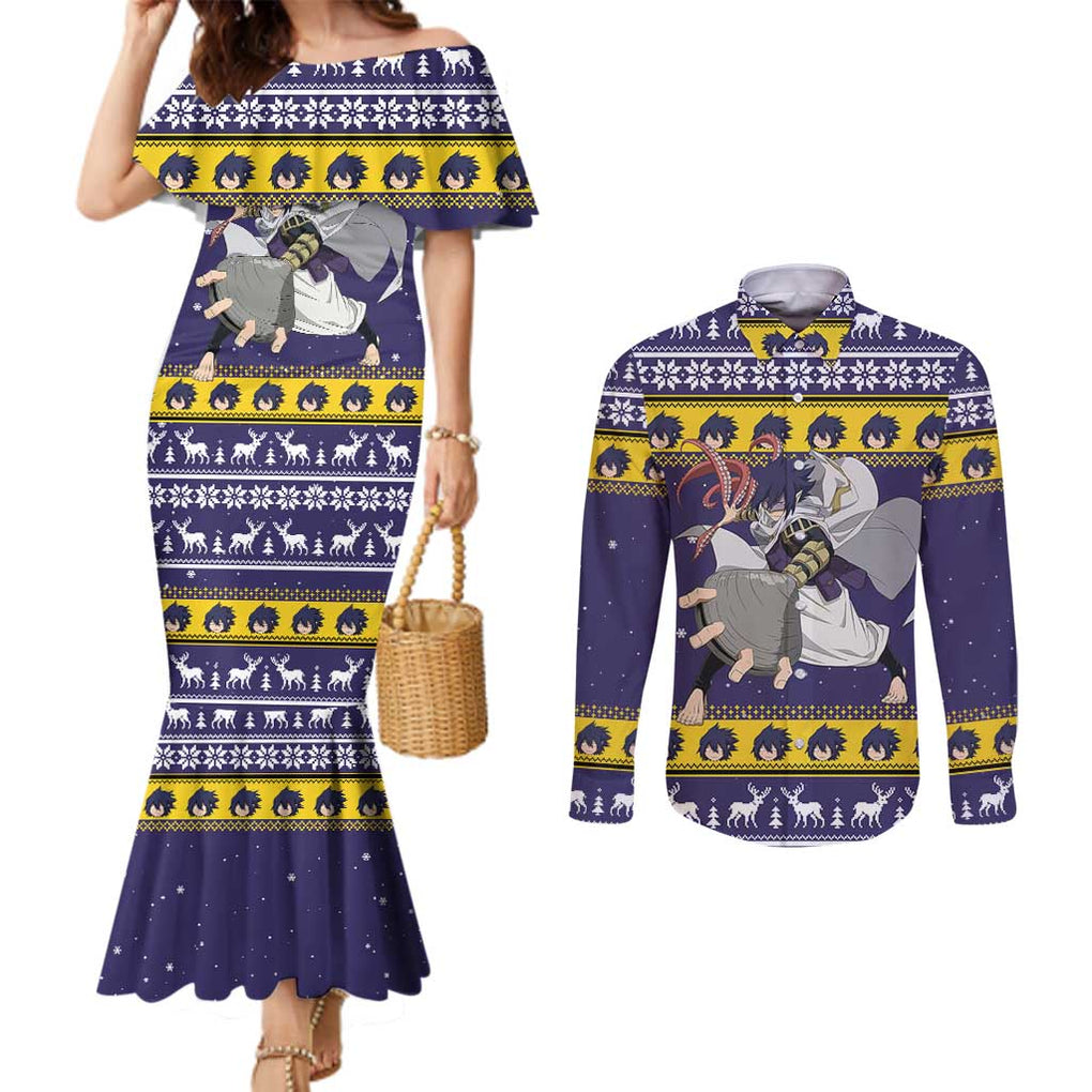 Suneater - My Hero Academia Couples Matching Mermaid Dress and Long Sleeve Button Shirt Anime Mix Christmas Style